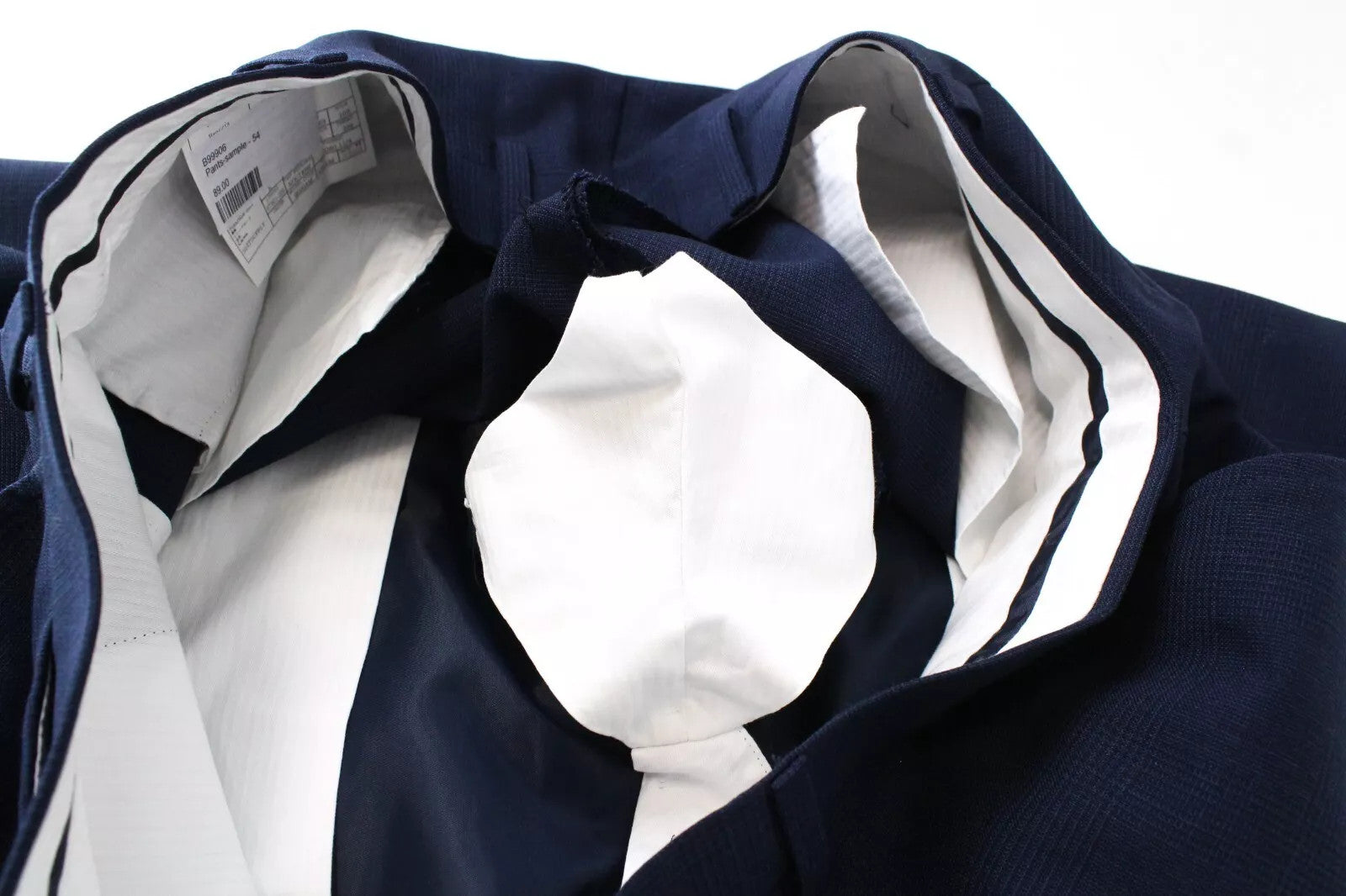 SUITSUPPLY Men Trousers UK44R Brescia Blue Wool Formal Fit Lined Pleats