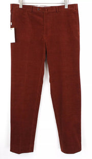 SUITSUPPLY UK44 Trousers Men Brown Corduroy Cotton Stretch Lazio Fit
