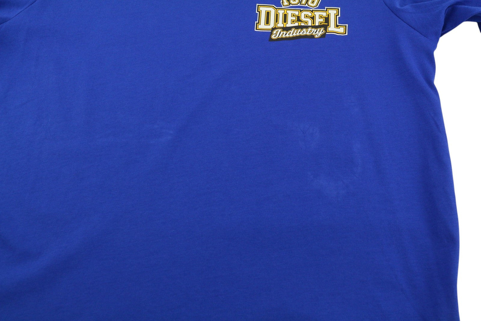 DIESEL T-Diegos-LS-K27 Men T-Shirt M Mid Blue Pullover Crew Neck Logo Cotton