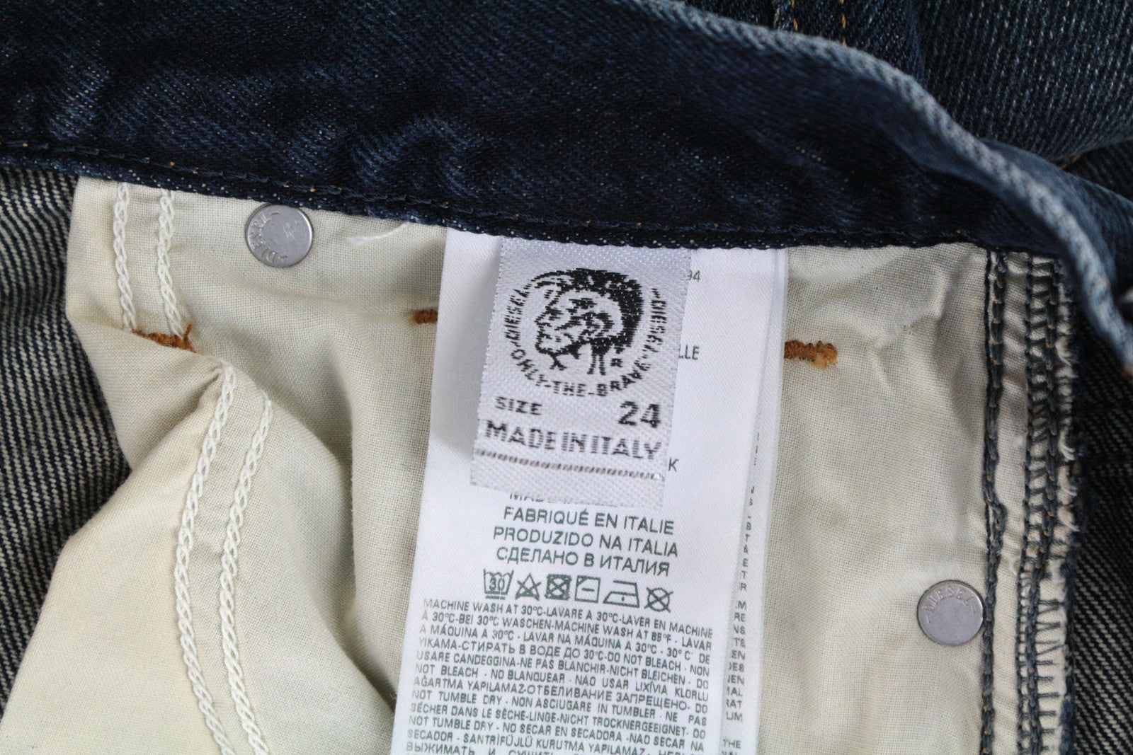 DIESEL Alys 084ZK Jeans W24/L32 Women Blue Washed Cotton Straight Fit