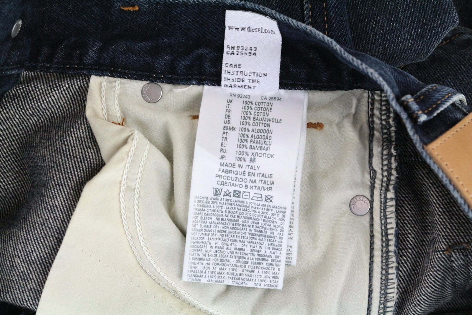 DIESEL Alys 084ZK Jeans W24/L32 Women Blue Washed Cotton Straight Fit