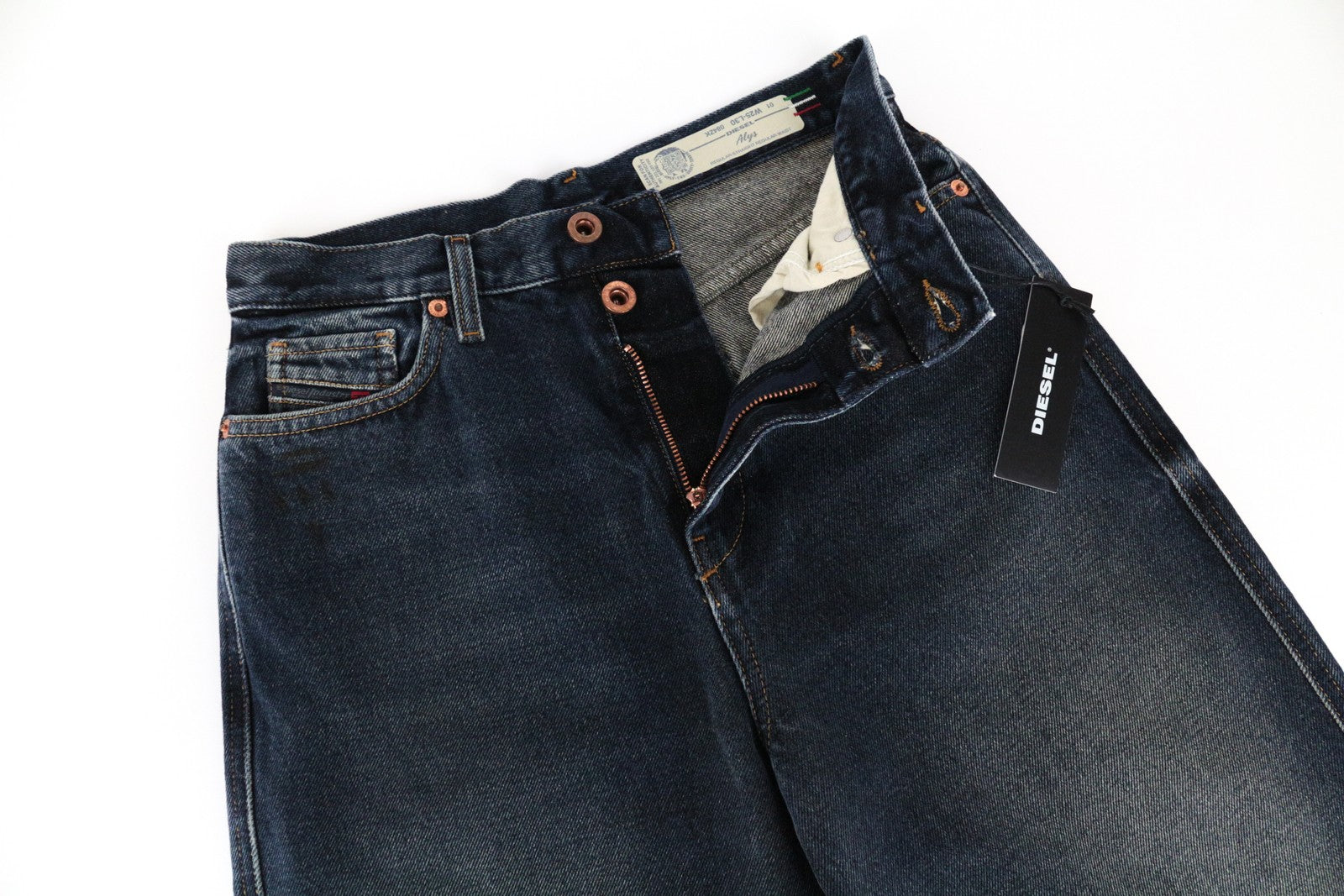 DIESEL Alys 084ZK W25/L30 Straight Jeans Blue Washed Cotton Women's