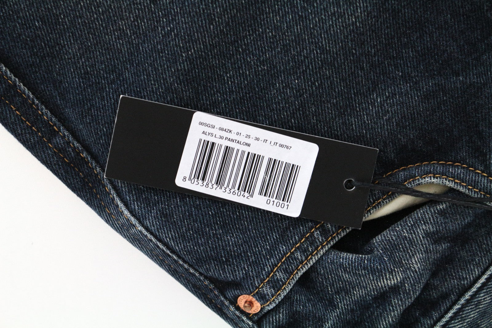 DIESEL Alys 084ZK W25/L30 Straight Jeans Blue Washed Cotton Women's