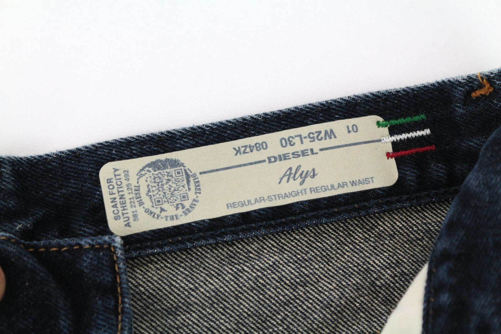 DIESEL Alys 084ZK W25/L30 Straight Jeans Blue Washed Cotton Women's