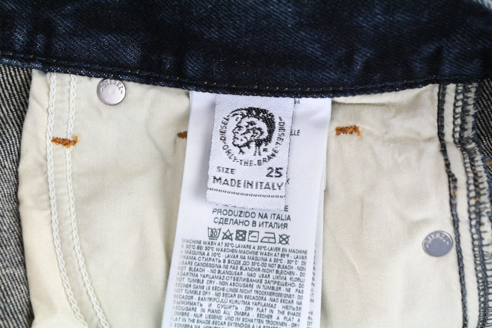 DIESEL Alys 084ZK W25/L30 Straight Jeans Blue Washed Cotton Women's