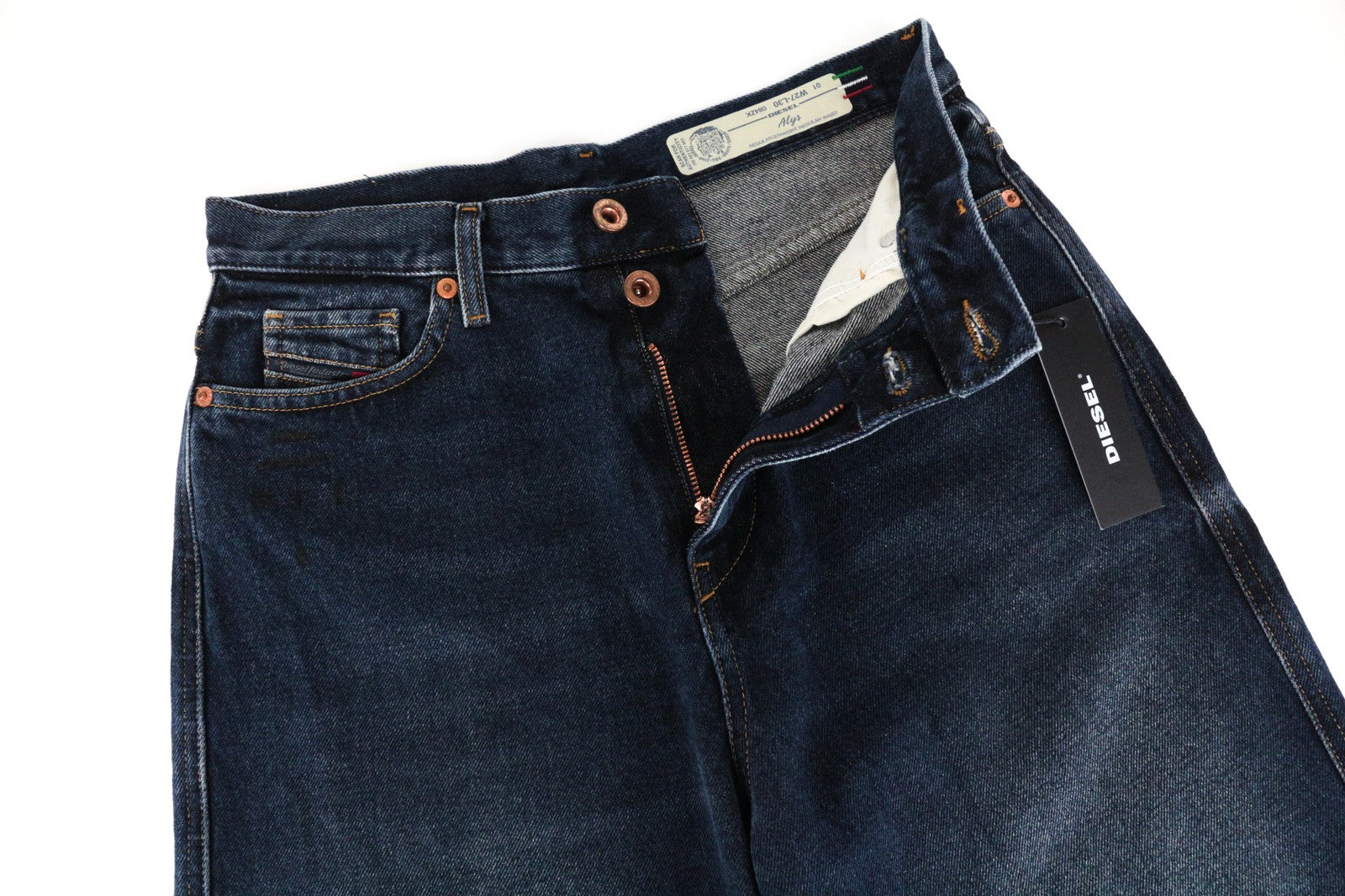 DIESEL Alys 084ZK W27/L30 Dark Blue Straight Jeans Women Pure Cotton