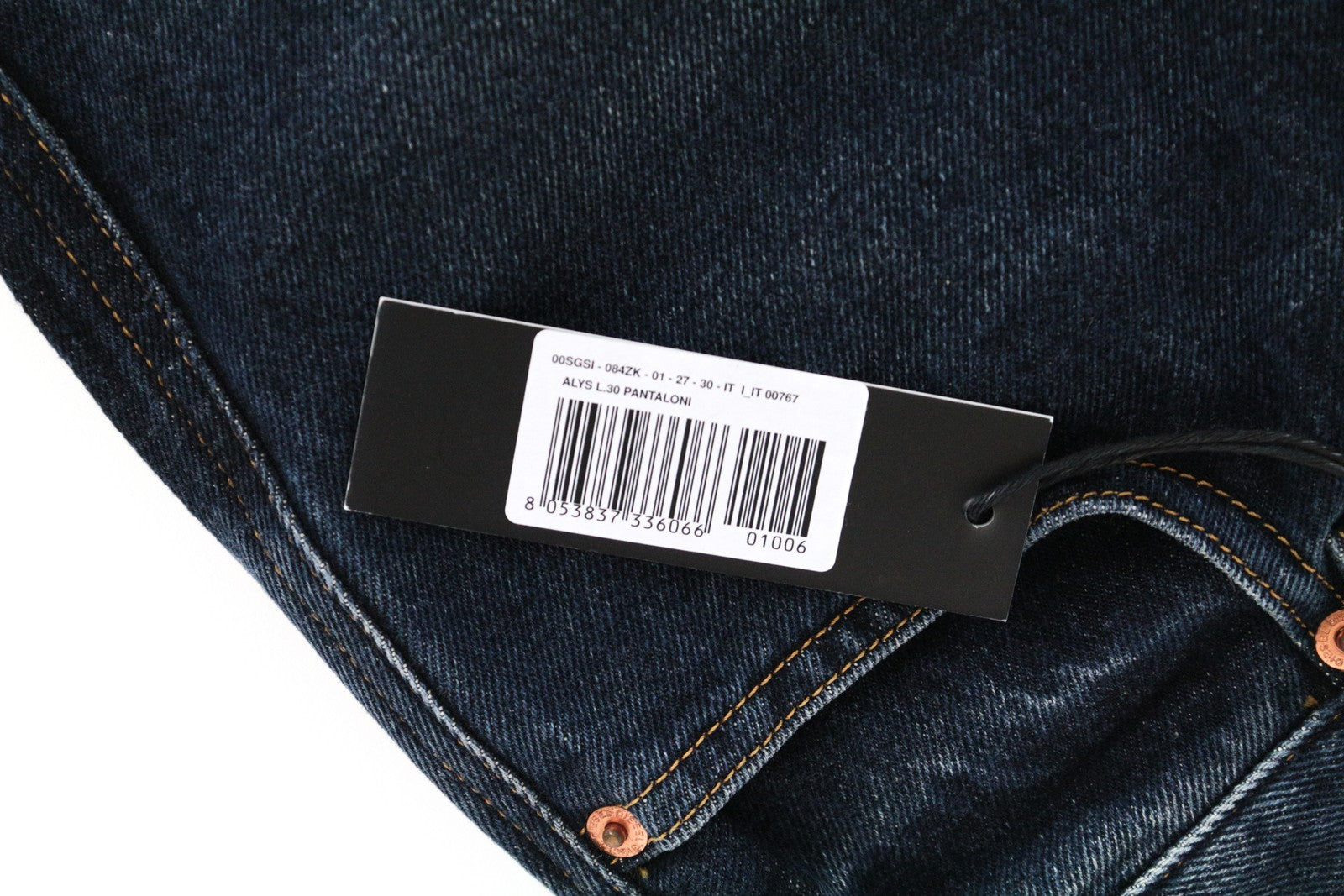 DIESEL Alys 084ZK W27/L30 Dark Blue Straight Jeans Women Pure Cotton