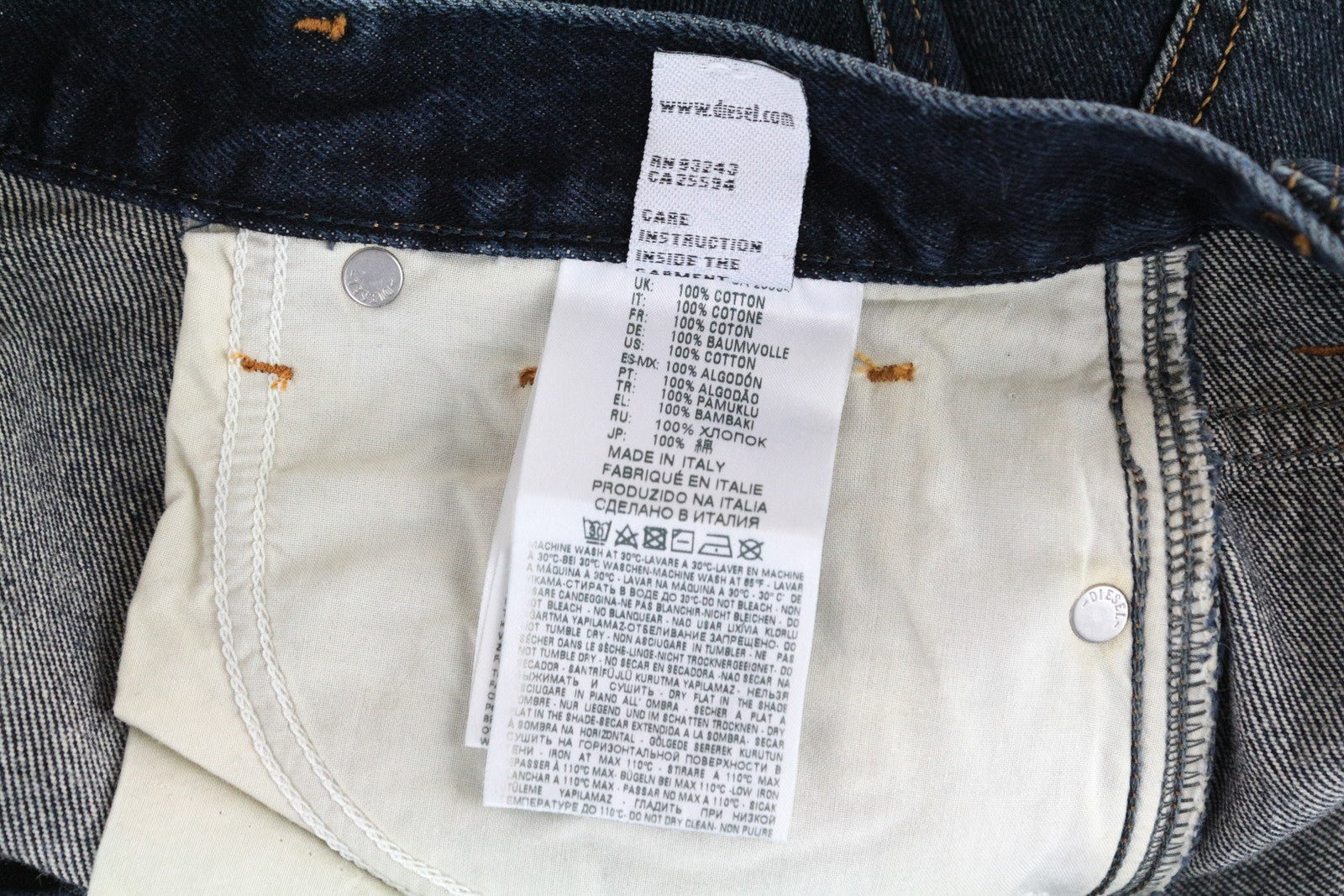 DIESEL Alys 084ZK W27/L30 Dark Blue Straight Jeans Women Pure Cotton