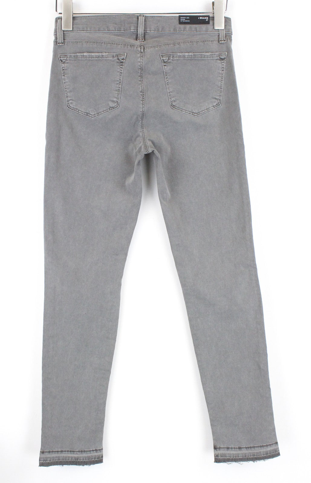 J BRAND Skinny Jeans Grey W27 Cotton Stretch Women's Ripped Knee Style