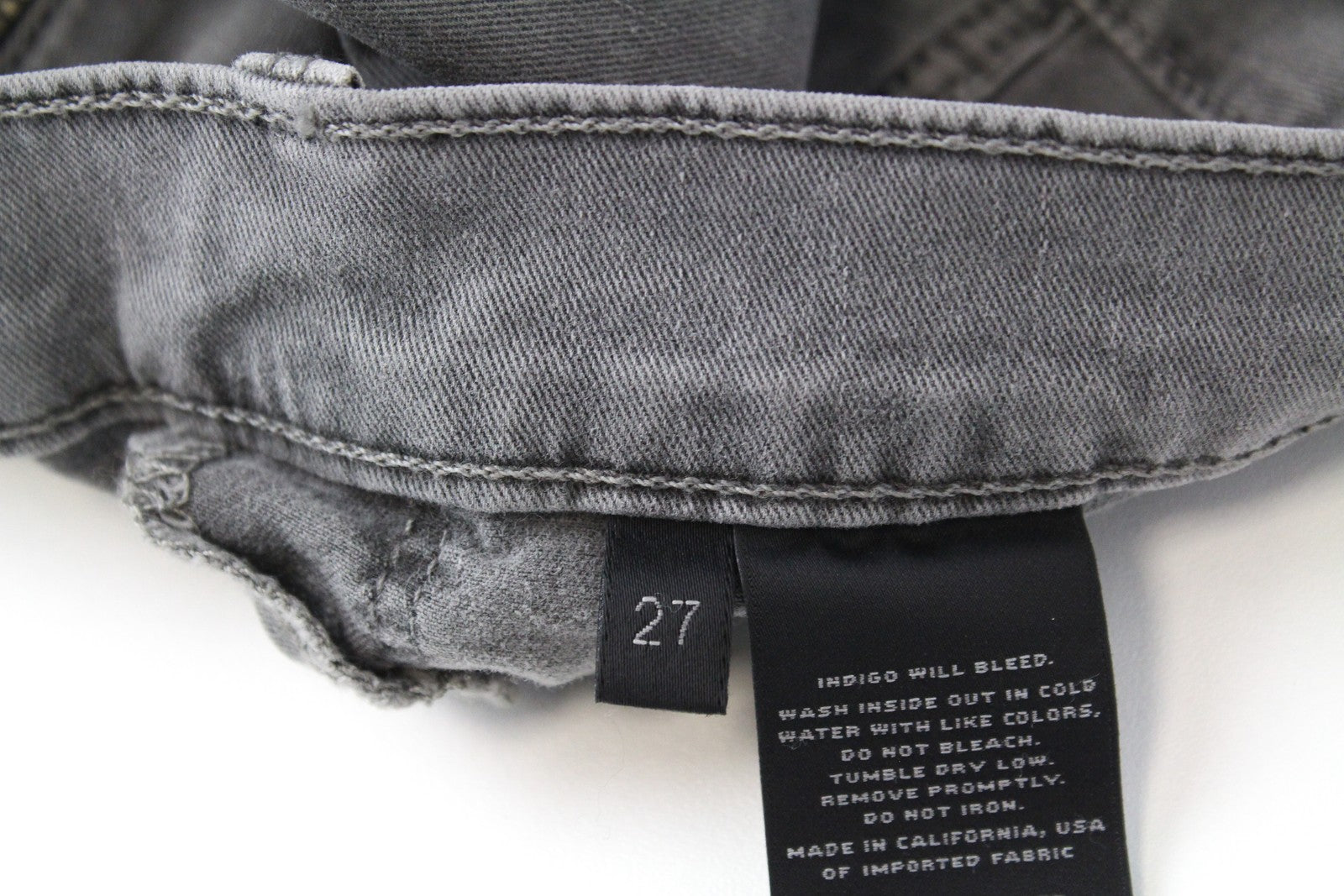 J BRAND Skinny Jeans Grey W27 Cotton Stretch Women's Ripped Knee Style