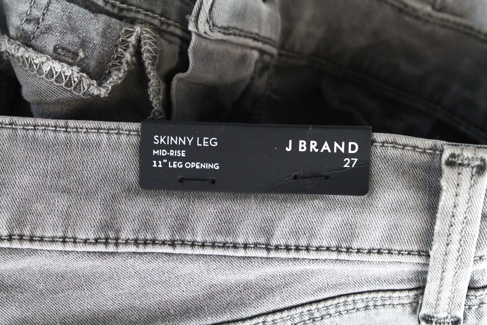 J BRAND Skinny Jeans Grey W27 Cotton Stretch Women's Ripped Knee Style