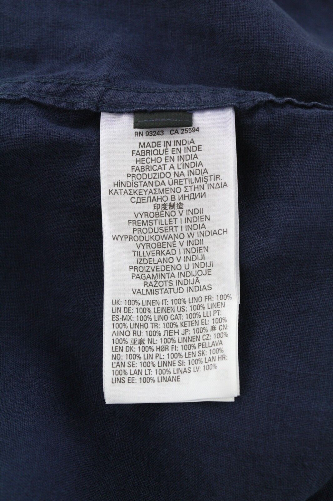 DIESEL S-East-Long-Lin Men Shirt XL Western Linen RRP€175 Spread Neck Dark Blue