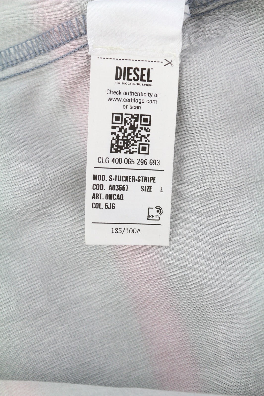 DIESEL S-Tucker-Stripe Men Shirt L Patterned Buttoned Spread Collar RRP€150