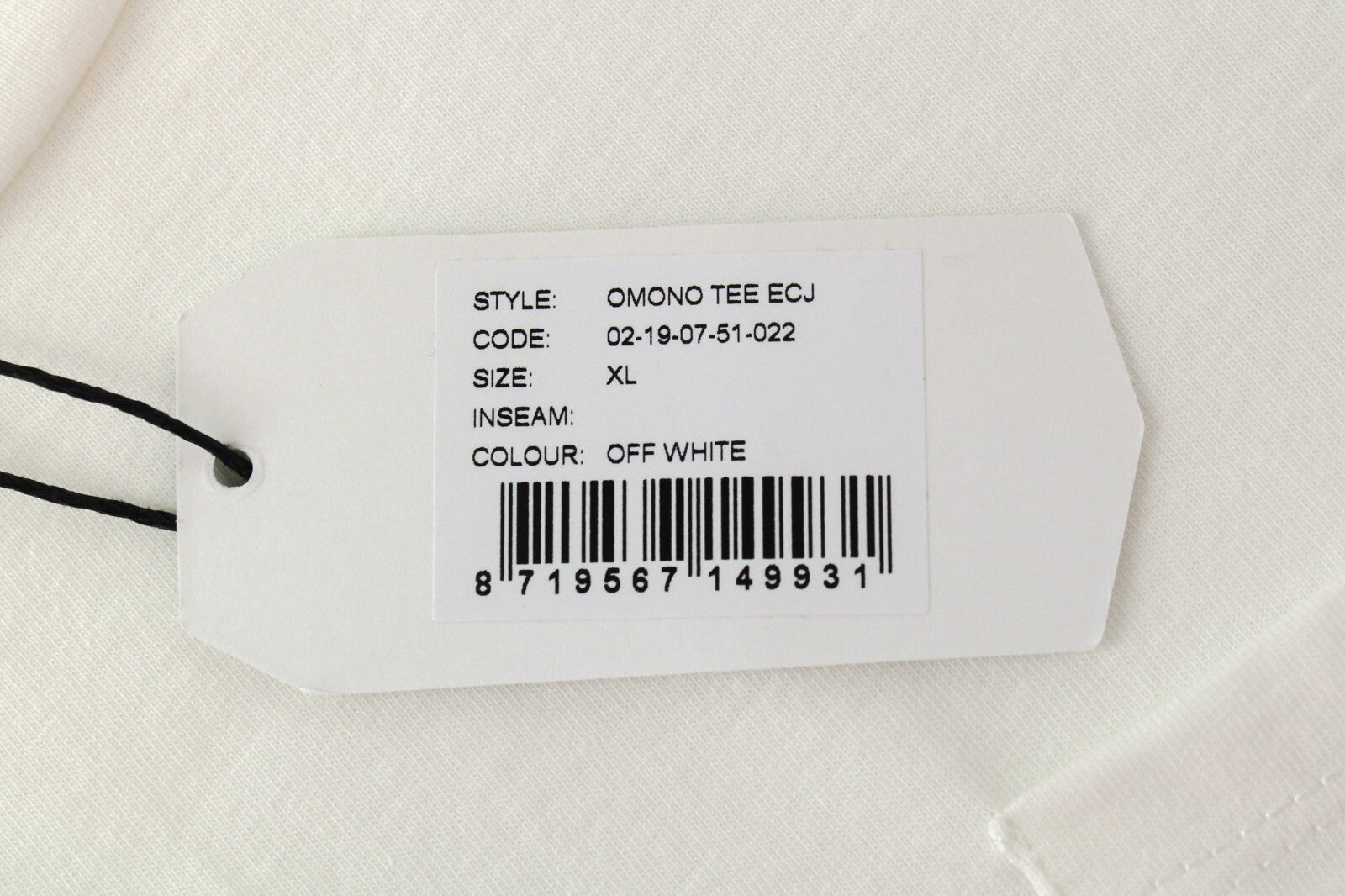 DENHAM Omono Women's XL Off-White Cotton Tee Pocket Short Sleeve Pullover Fit