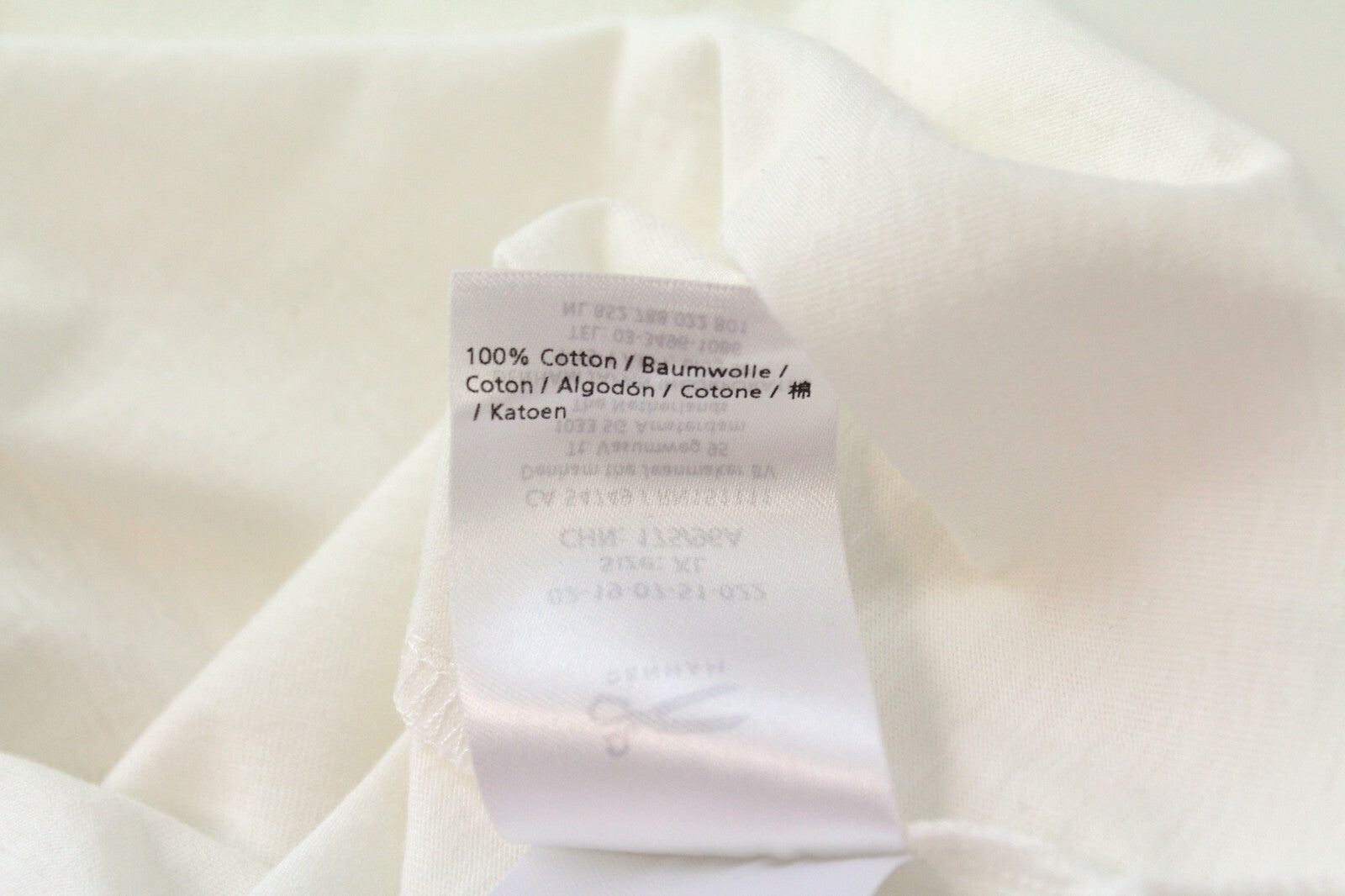 DENHAM Omono Women's XL Off-White Cotton Tee Pocket Short Sleeve Pullover Fit