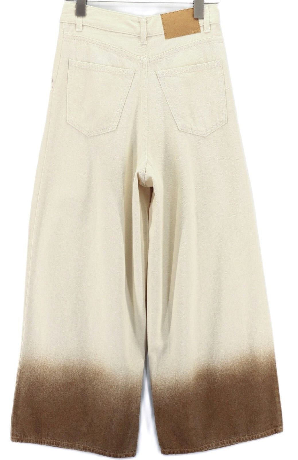 RRP€599 ALANUI Bright Hues Womens Jeans W27 Wide  Dark Hems Brown  Cotton