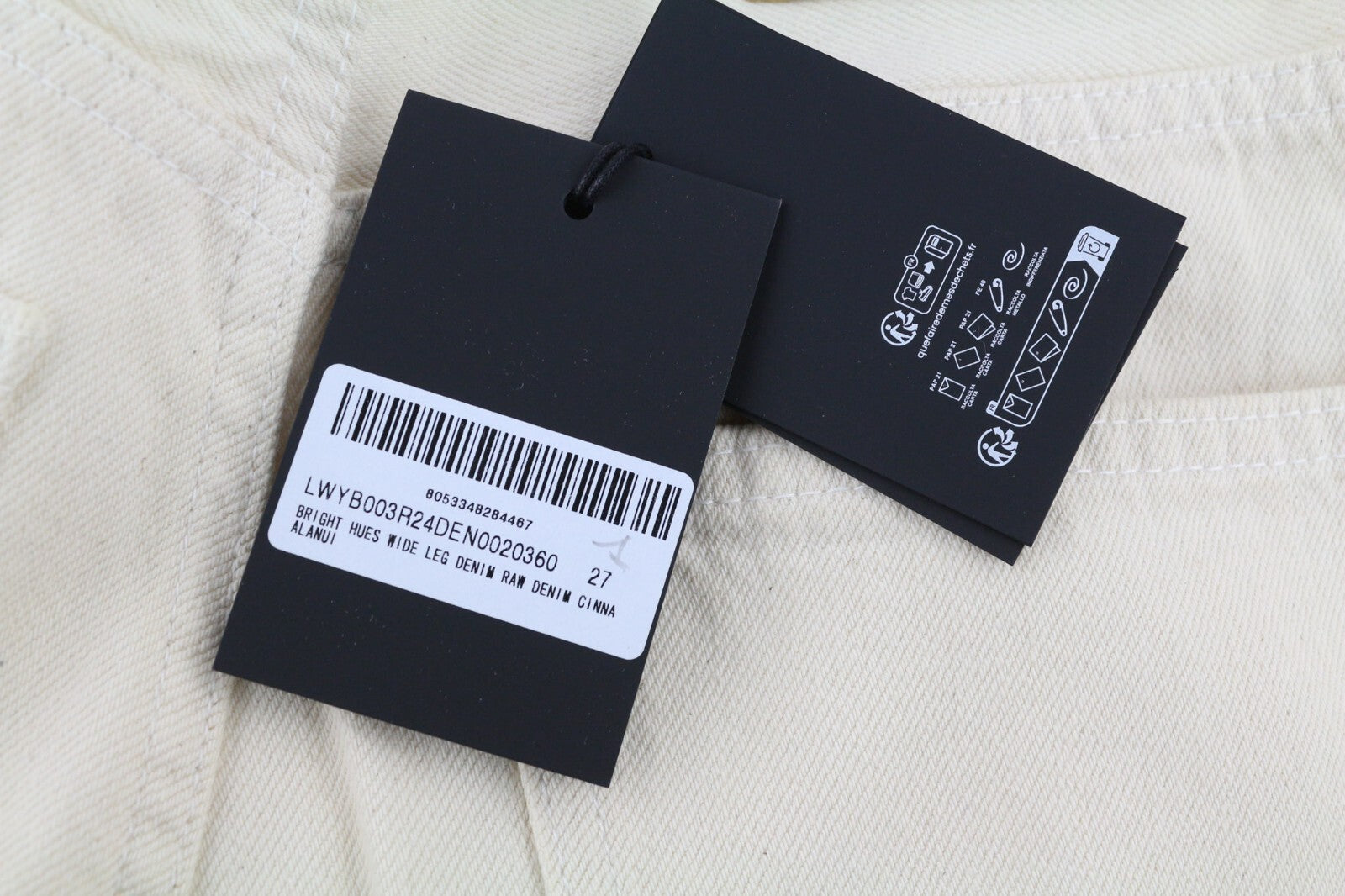 RRP€599 ALANUI Bright Hues Womens Jeans W27 Wide  Dark Hems Brown  Cotton