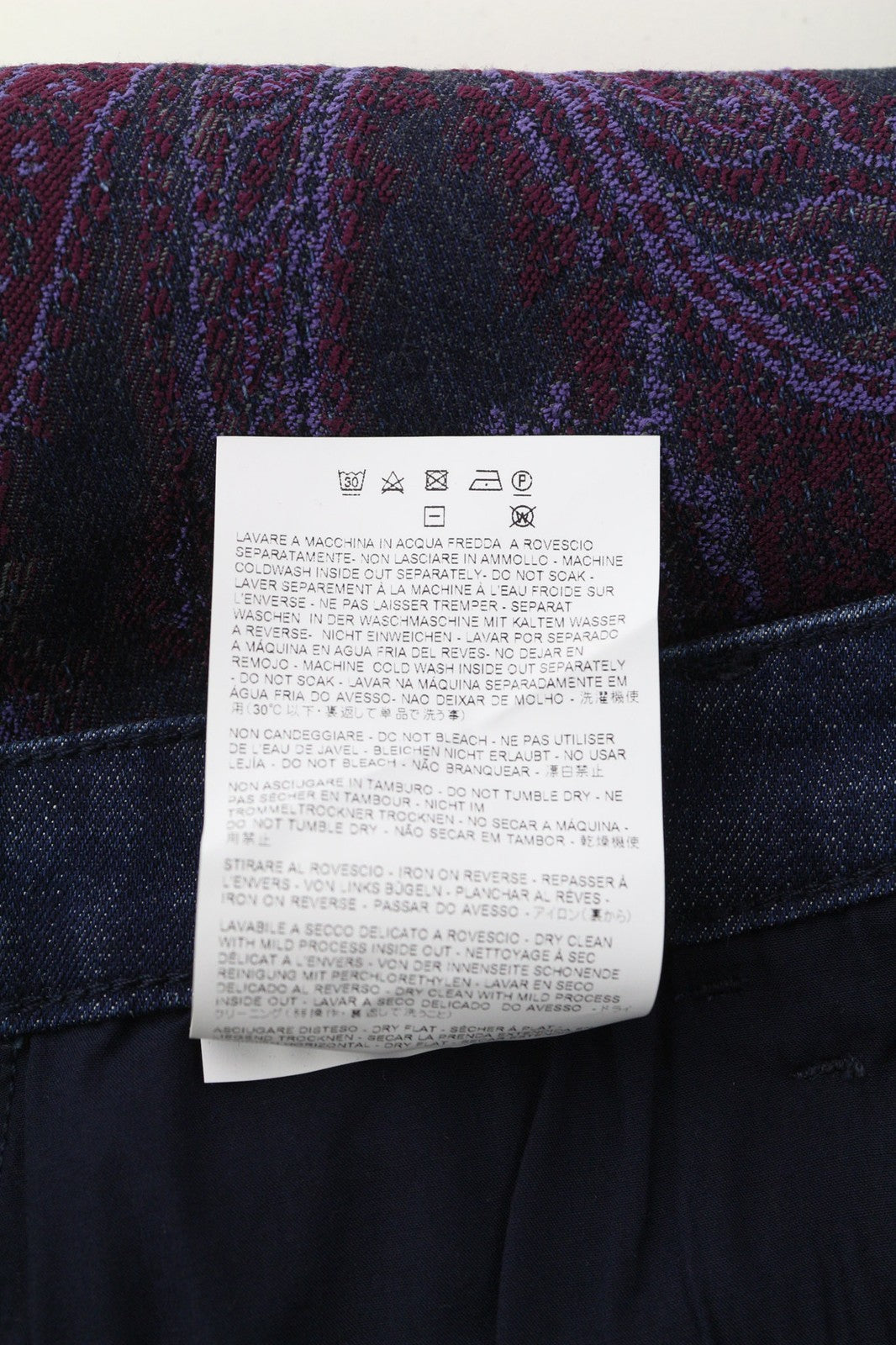 RRP€599 ETRO Womens Jeans W31 Skinny  Blue Cotton Stretch Patterned Printed