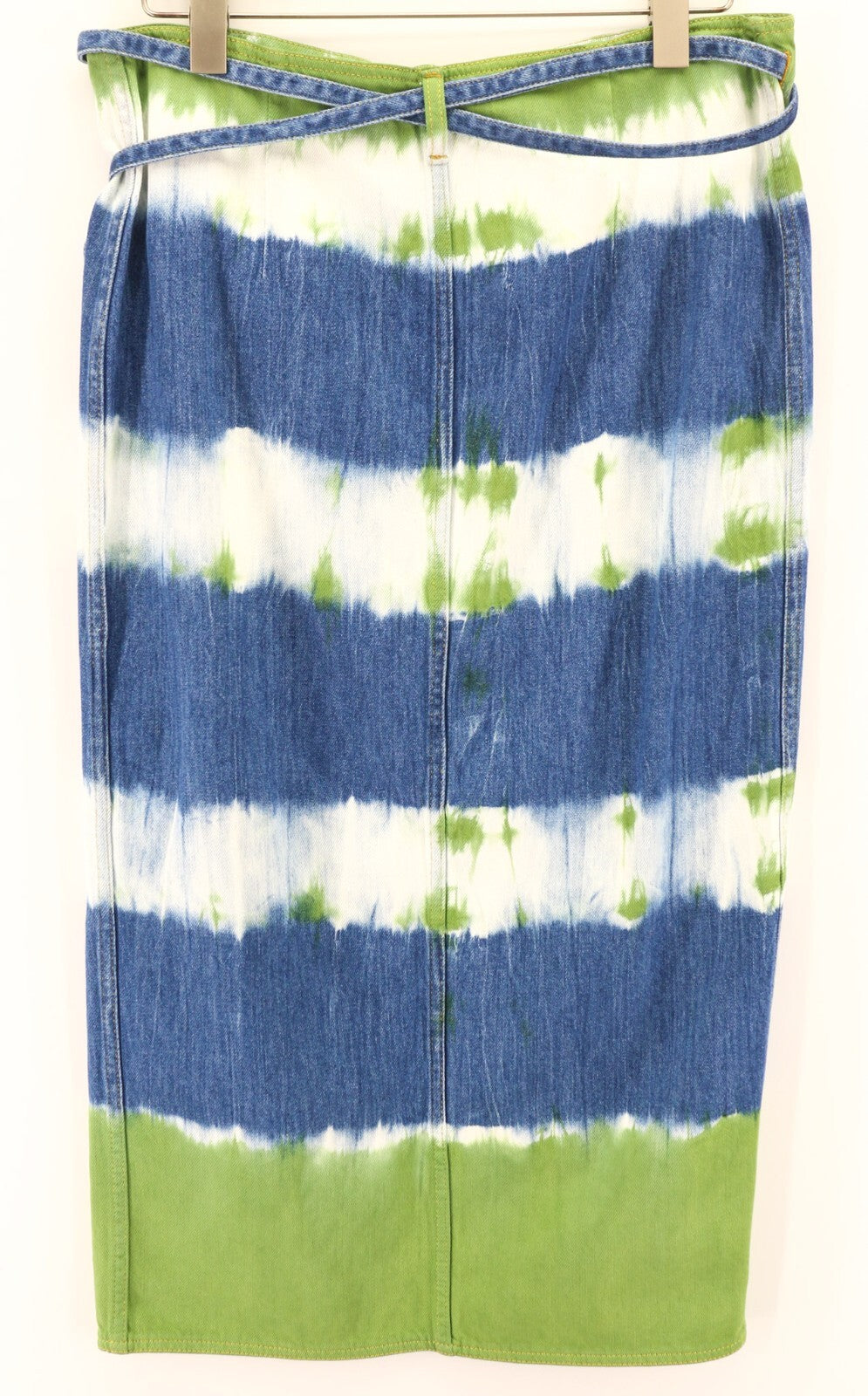 ALANUI Magic Journey Womens Skirt L Cotton Blue Green Tye-Dyed Wrap RRP€580