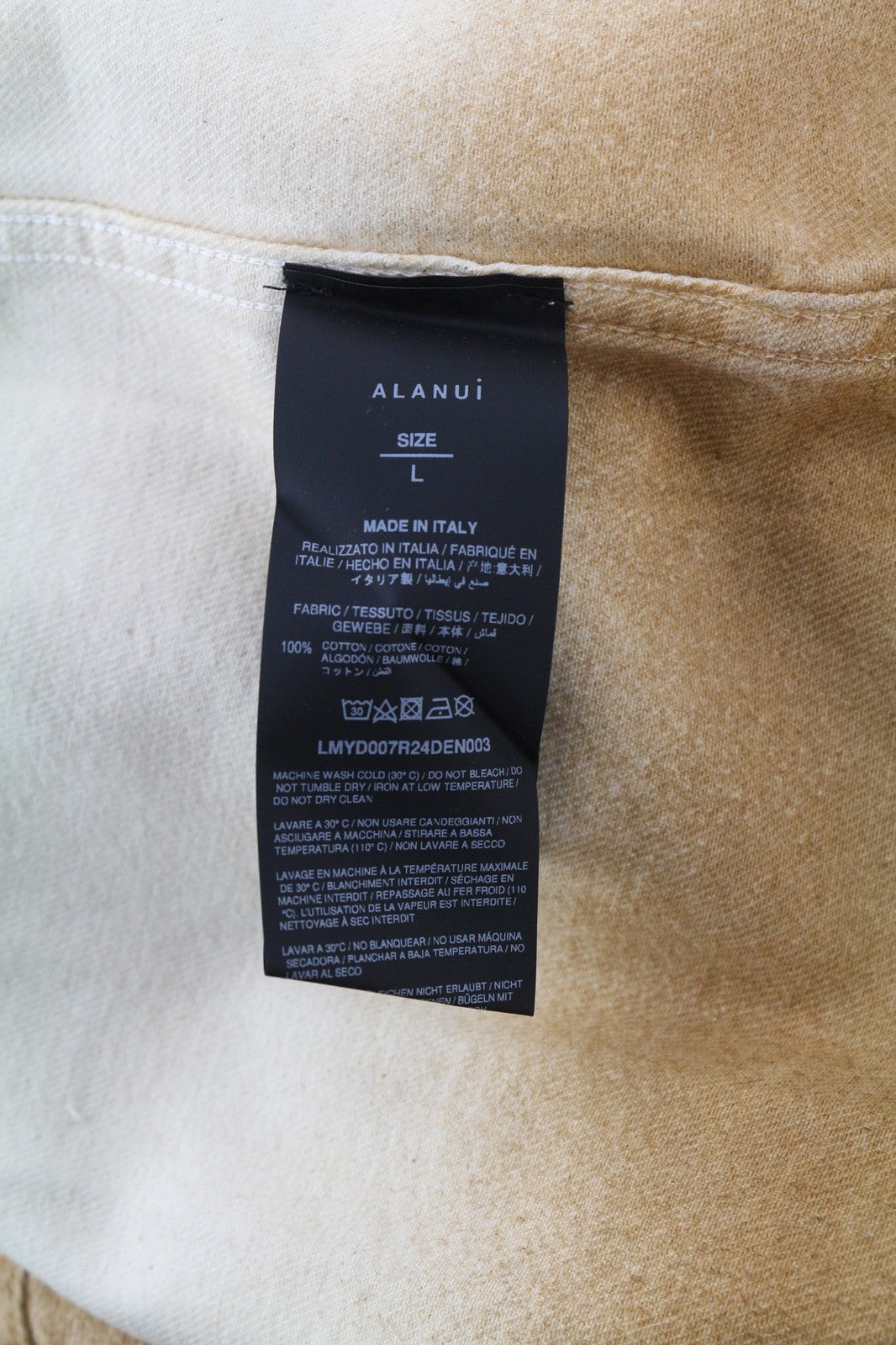 ALANUI Bright Hues Mens Shirt L Beige Brown Unisex  Overshirt RRP€699