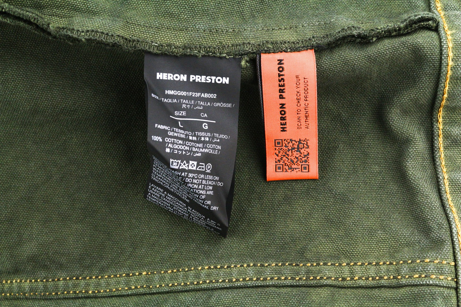 HERON PRESTON Mens Jacket L Green  Cotton Long Sleeve  RRP€565
