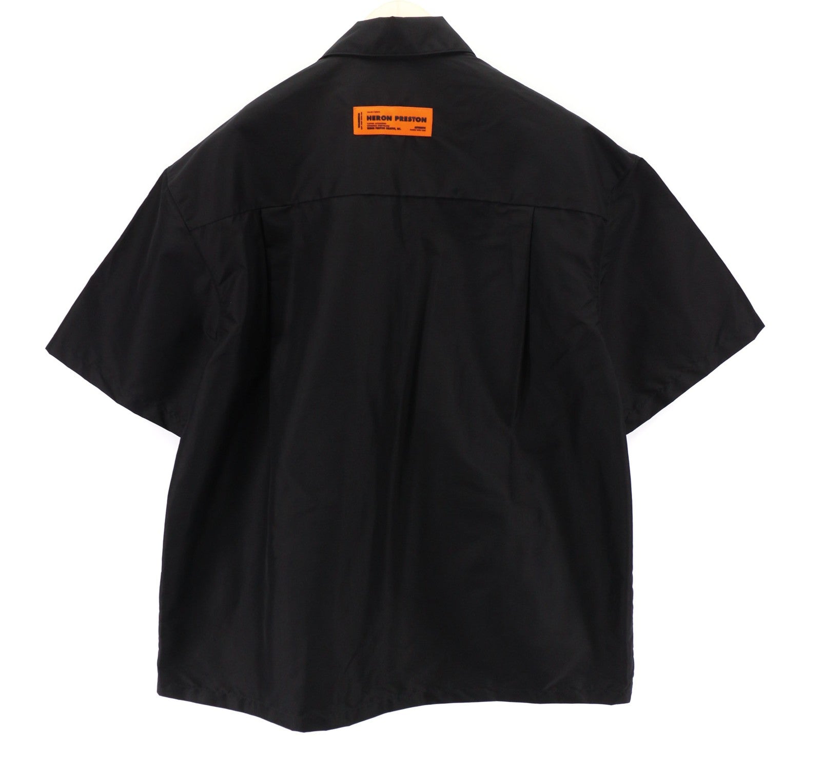 HERON PRESTON Mens Shirt L Black Short Sleeve Button-Up  Collared Snaps