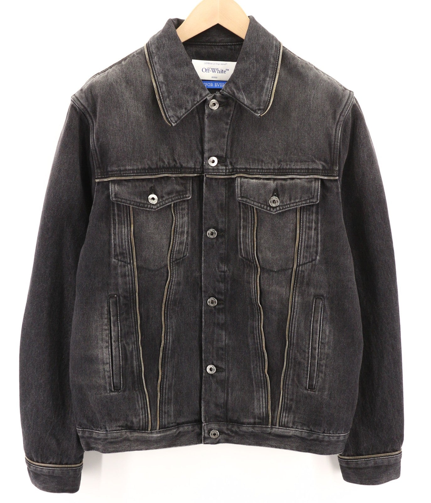 OFF-WHITE Zip Skate Mens Jacket S Washed Black Zip-Detailed  RRP995€