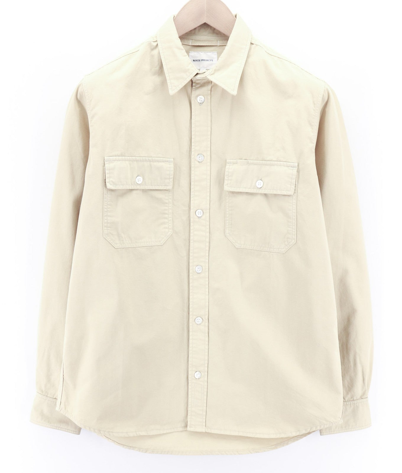 NORSE PROJECTS Mens Shirt M Beige  Cotton Long Sleeve  Button-Up