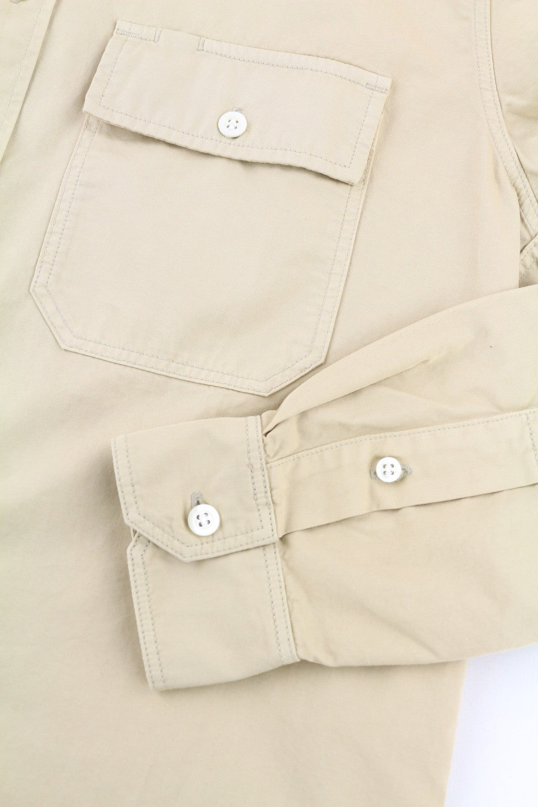 NORSE PROJECTS Mens Shirt M Beige  Cotton Long Sleeve  Button-Up