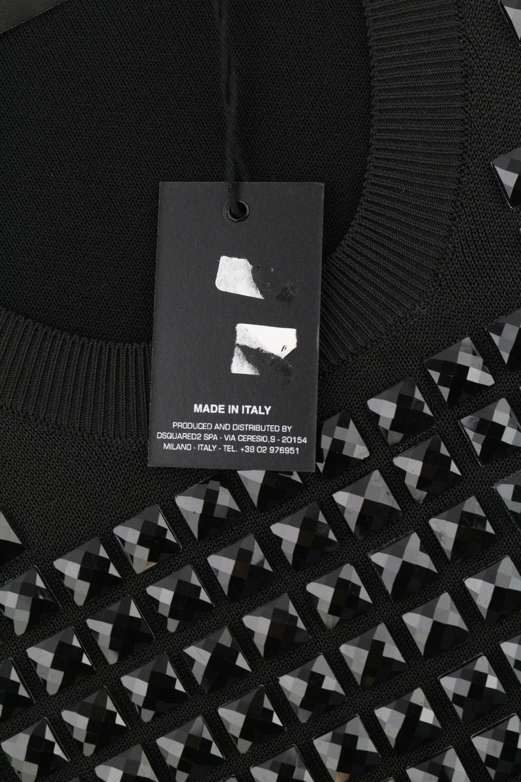 DSQUARED2 Womens Jumper L Black Cotton  Sleeveless Studded Pullover Vest