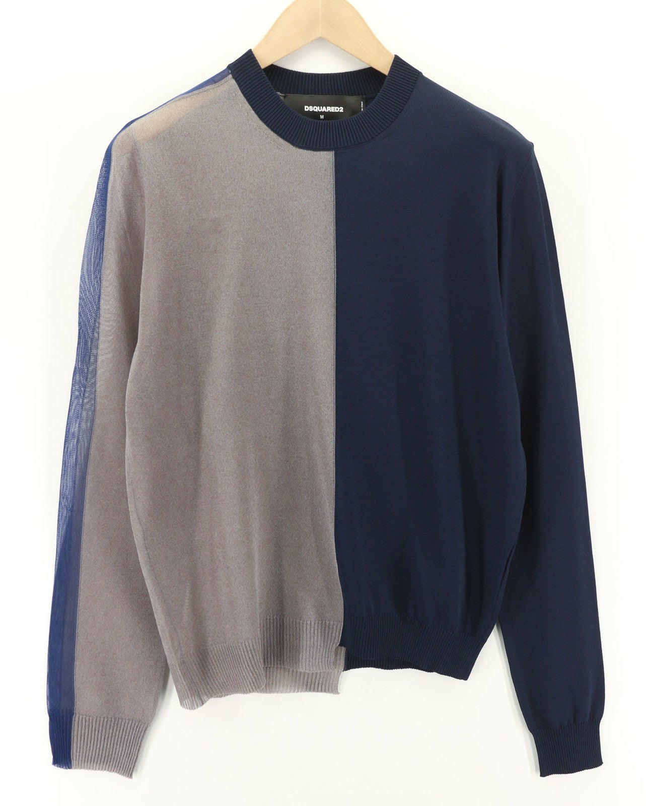 DSQUARED2 Womens Jumper M Navy Blue Grey Long Sleeve  Pullover