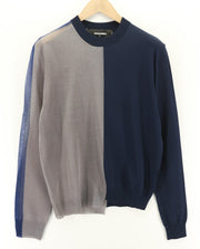 DSQUARED2 Womens Jumper M Navy Blue Grey Long Sleeve  Pullover