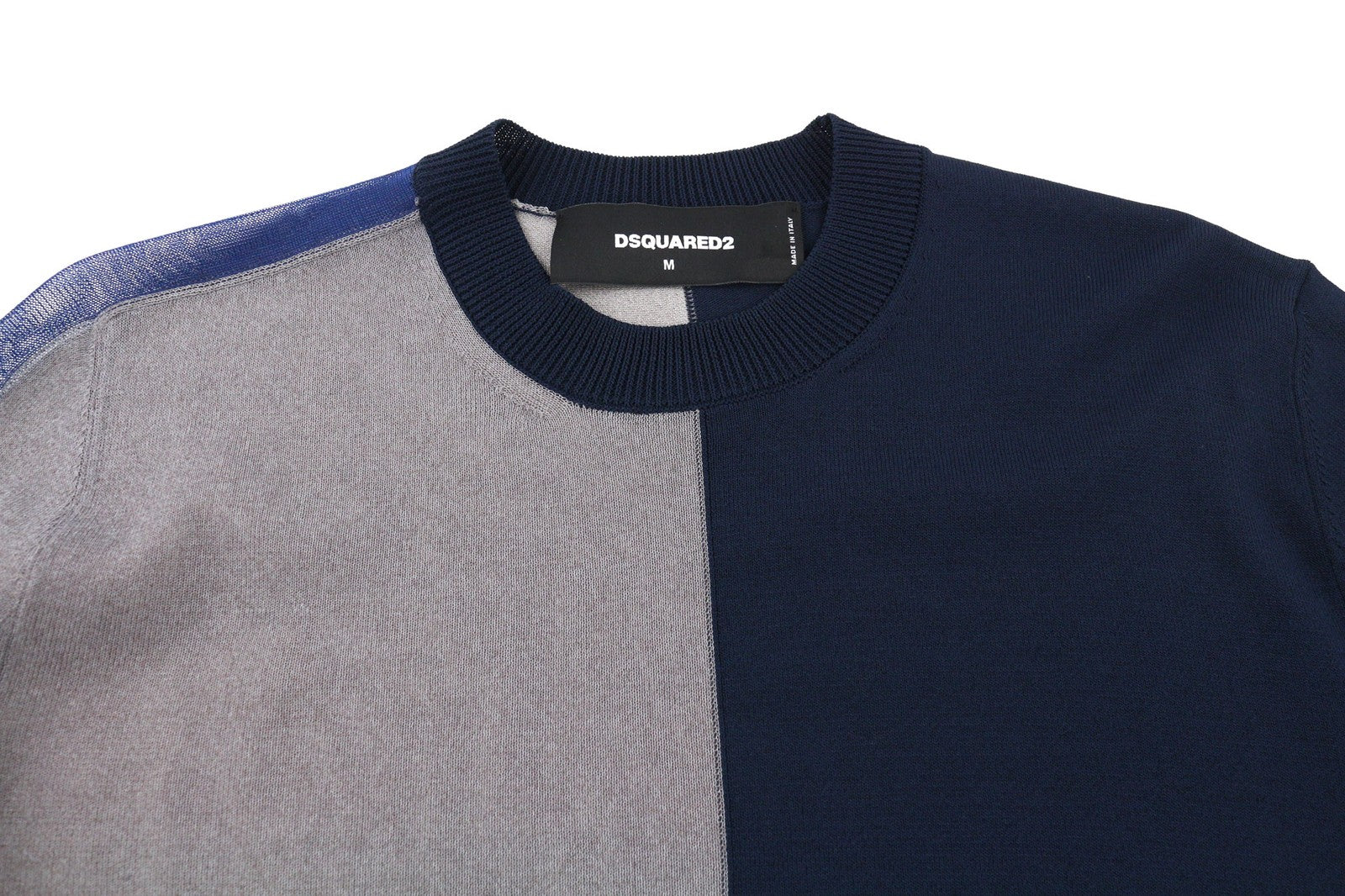 DSQUARED2 Womens Jumper M Navy Blue Grey Long Sleeve  Pullover