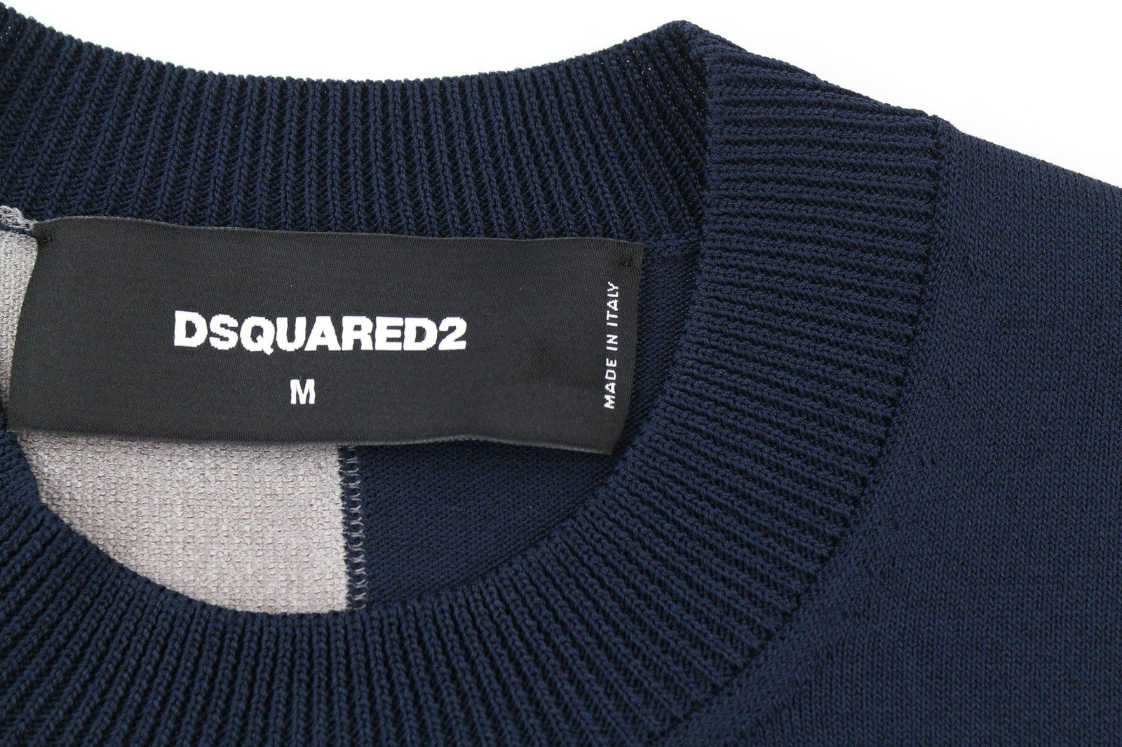 DSQUARED2 Womens Jumper M Navy Blue Grey Long Sleeve  Pullover