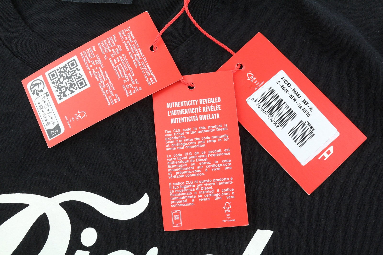 DIESEL D-Egor-New-Ita Women Dress XL Black Short Sleeve Tricot Casual Logo