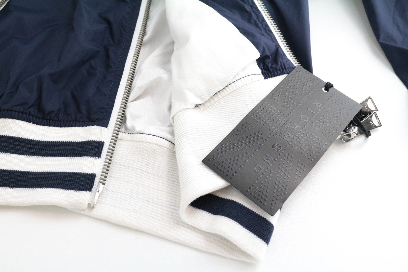 RICHMOND Men's Jacket 50 Blue Lined Zipped Long Sleeve Bomber Single-Breasted