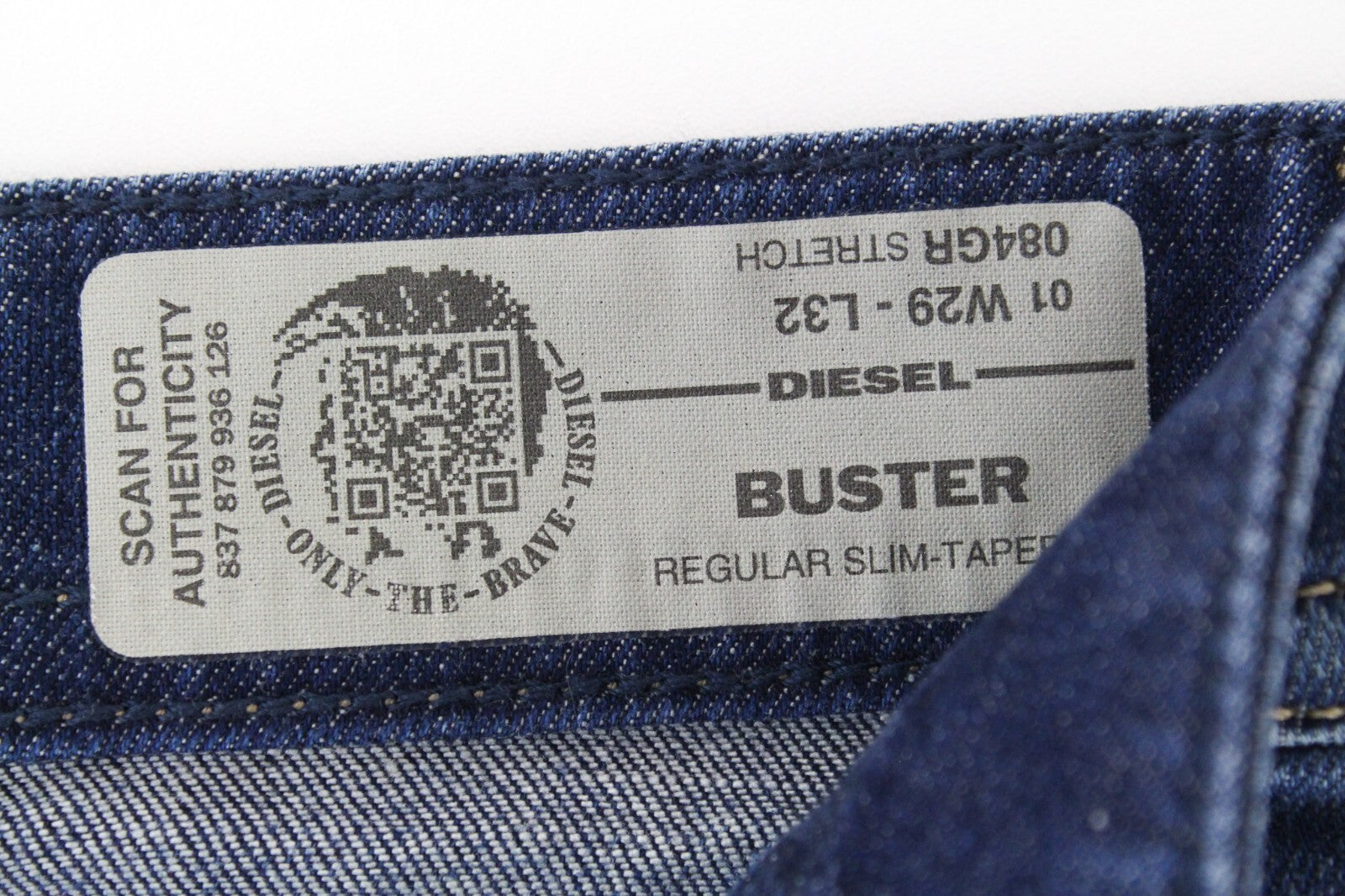 DIESEL Buster 084GR Men's Jeans W29 L32 Slim Fit Stretch Taper Button Blue Pants