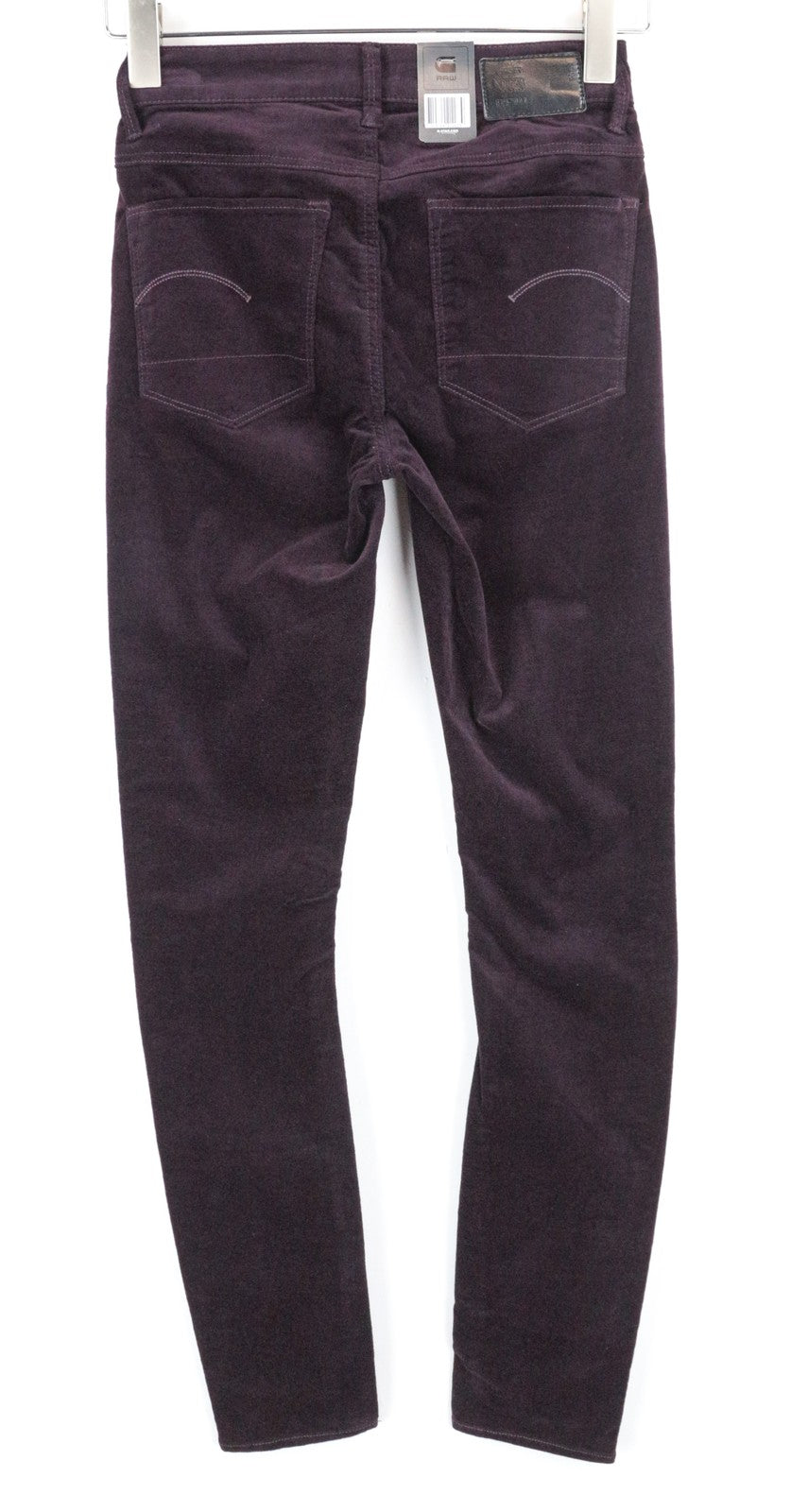 G-STAR RAW Women's W24 L30 Trousers Purple Corduroy Skinny Fit Stretch Cotton