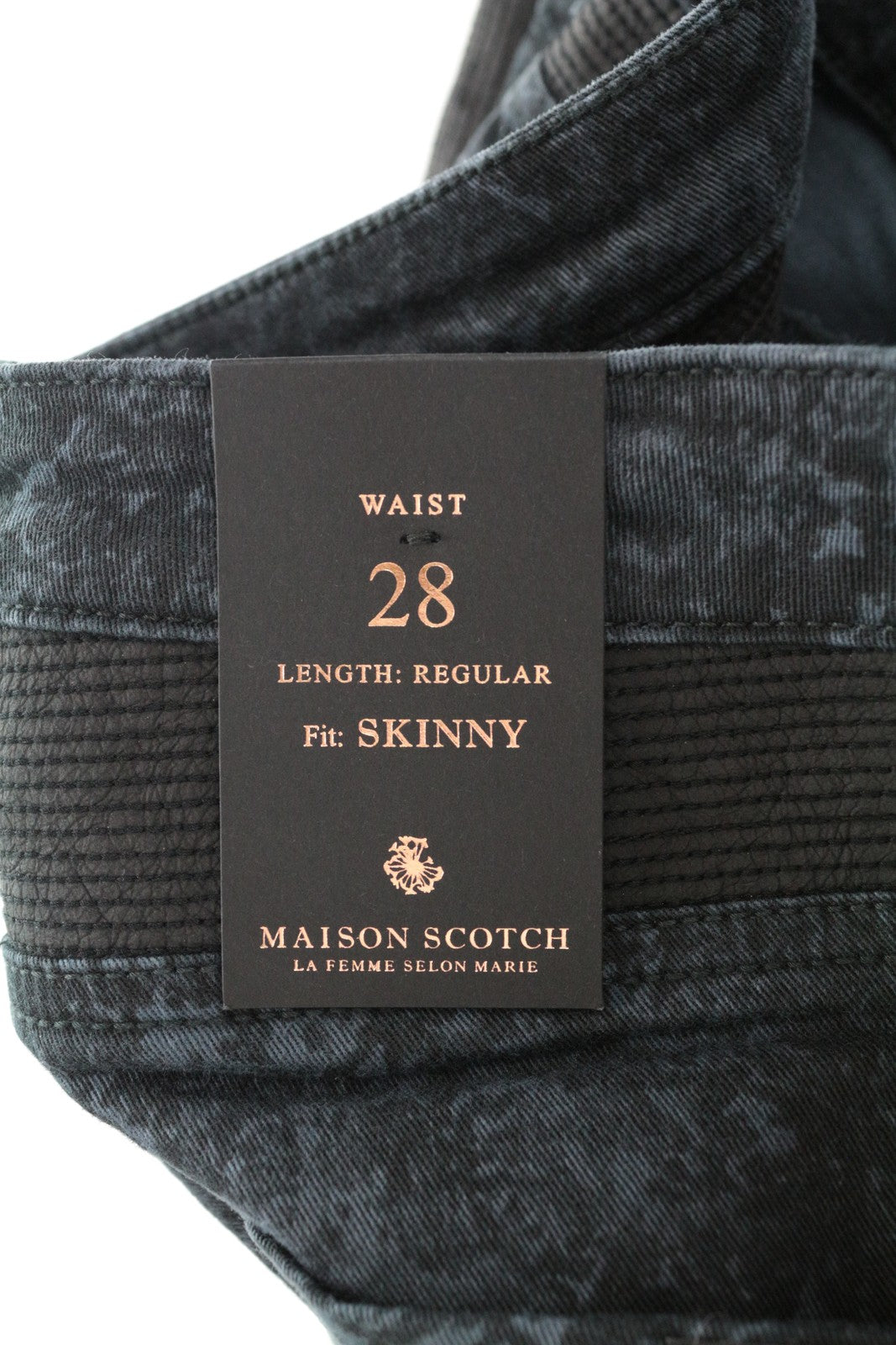 MAISON SCOTCH Women's W28 Skinny Jeans Grey Blue Stretch Pattern Cotton Pants