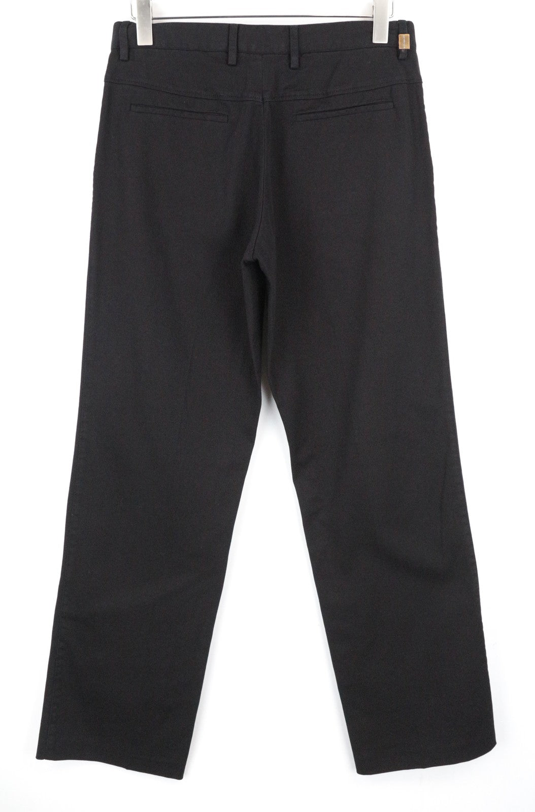 RICHMOND Men's Trousers 48 Black Cotton Stretch Casual Pleated Front Fit