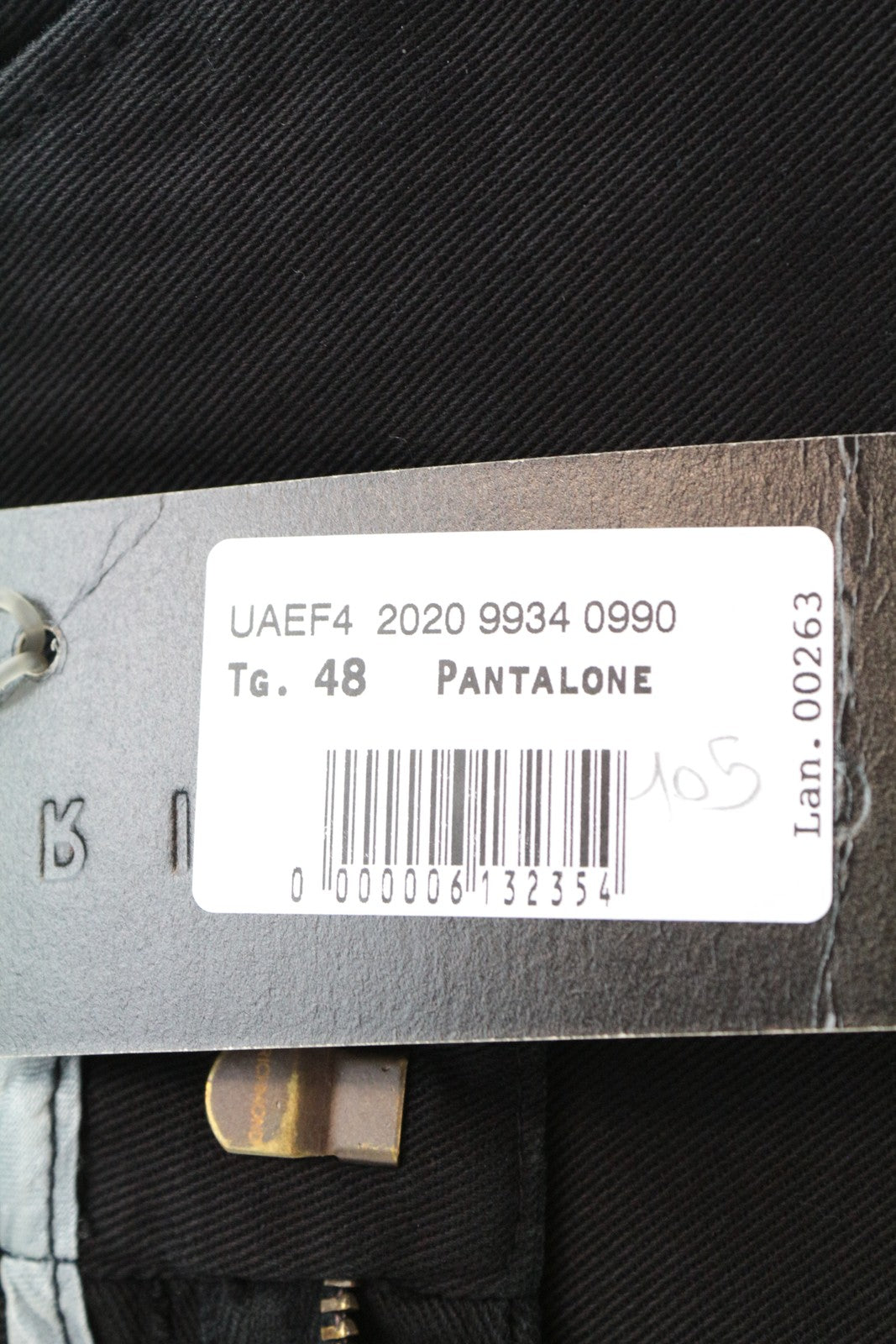 RICHMOND Men's Trousers 48 Black Cotton Stretch Casual Pleated Front Fit