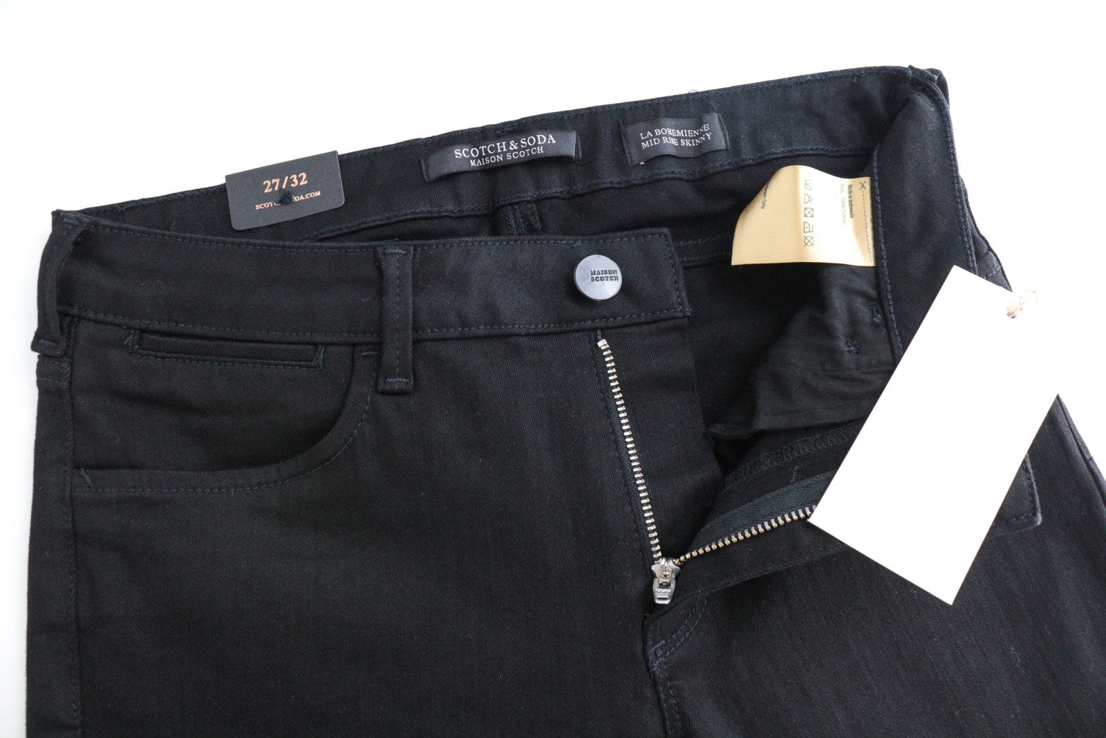 MAISON SCOTCH La Bohemienne Women's Jeans W27 L32 Skinny Fit Cotton Black Pants