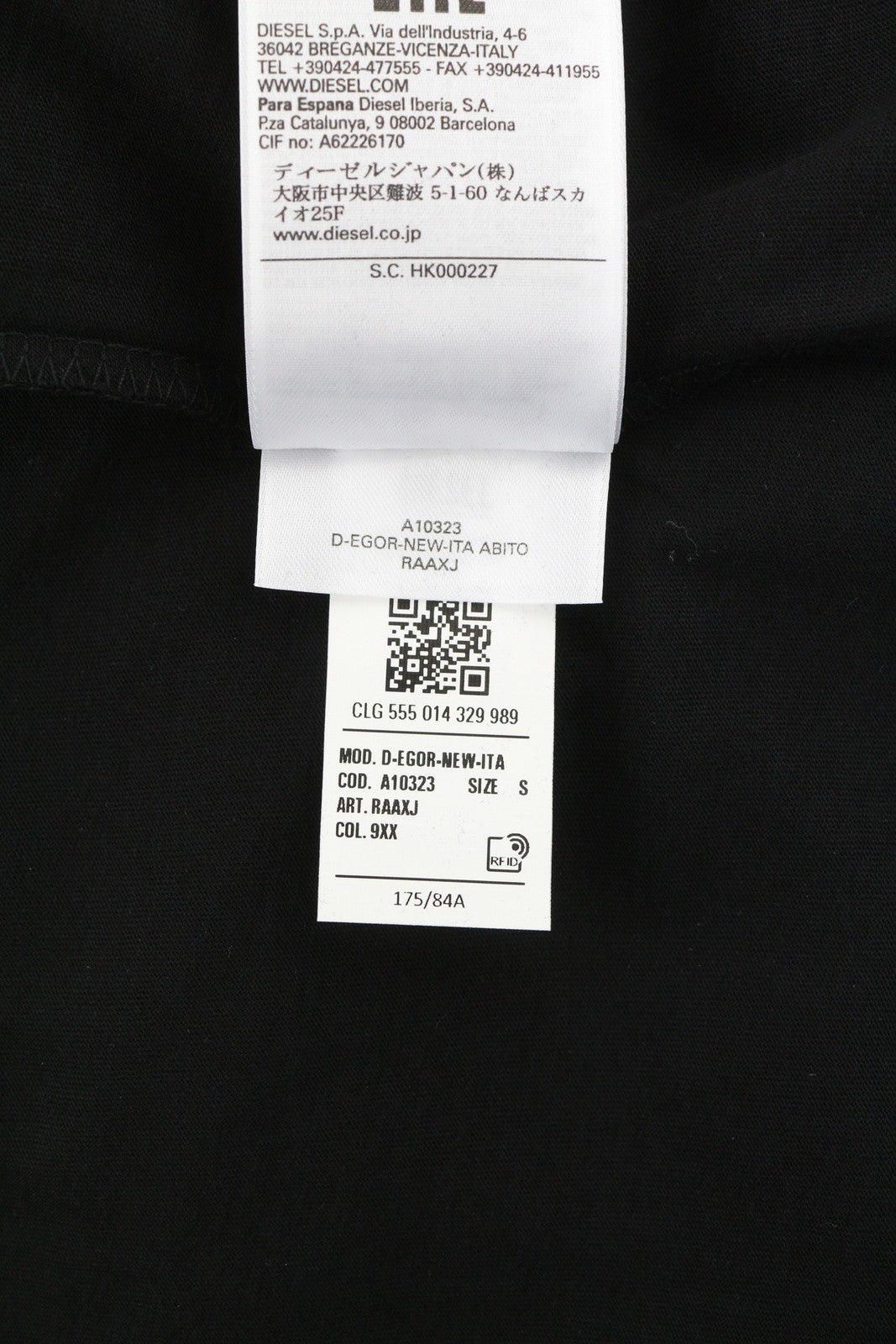 DIESEL D-Egor-New-Ita Women Dress S Black Short Sleeve Tricot Casual Logo Mini