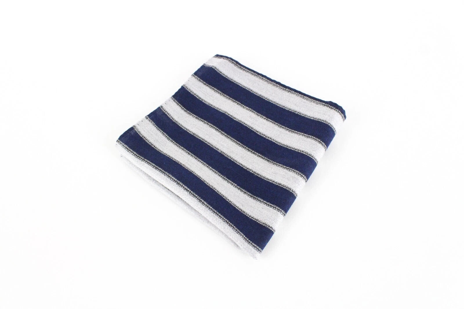 SUITSUPPLY Blue Grey Wool-Silk 33x33cm Lightweight Mens Pocket Square