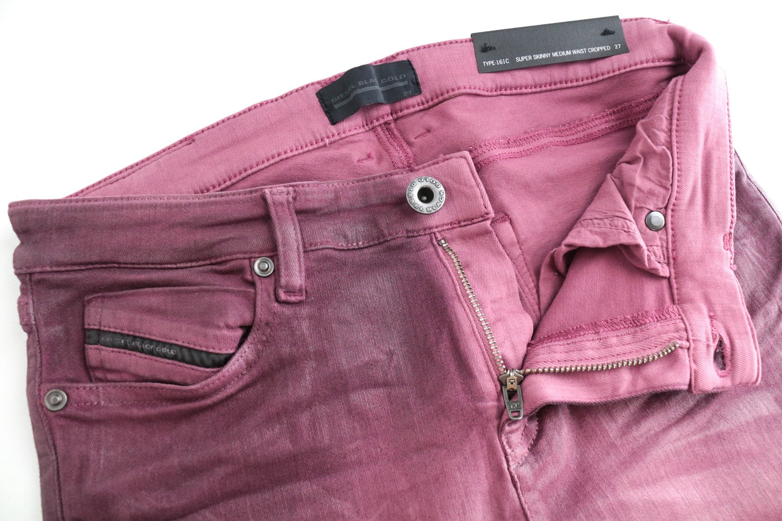 DIESEL BLACK GOLD Type-161C BG8LG Women's W27 Purple Skinny Fit Cropped Jeans