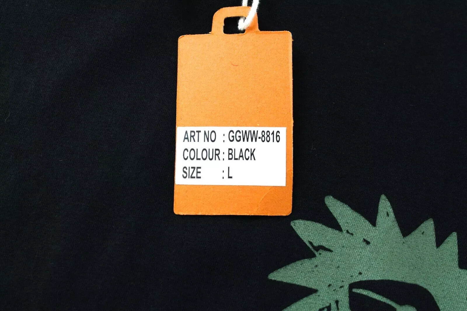 GOOD GENES L Black Cotton T-Shirt Mens  Crew Neck Summer Short Sleeve