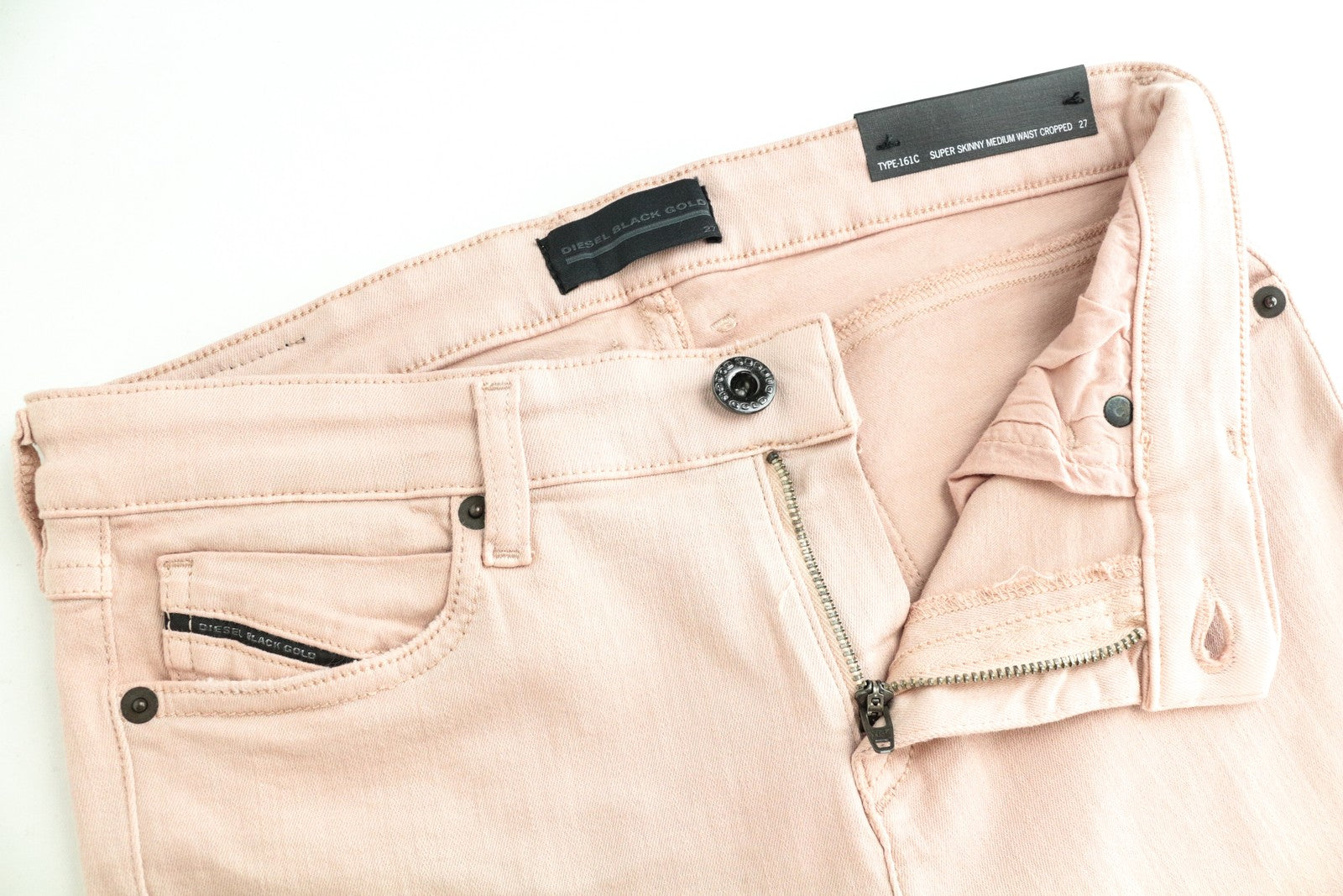 DIESEL BLACK GOLD Type-161C BG8M1 Women's W27 Pink Super Skinny Cropped Stretch