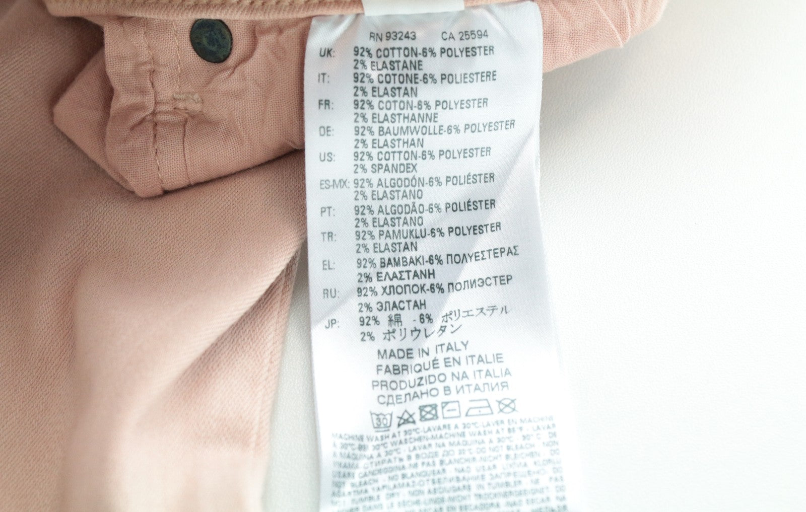 DIESEL BLACK GOLD Type-161C BG8M1 Women's W27 Pink Super Skinny Cropped Stretch