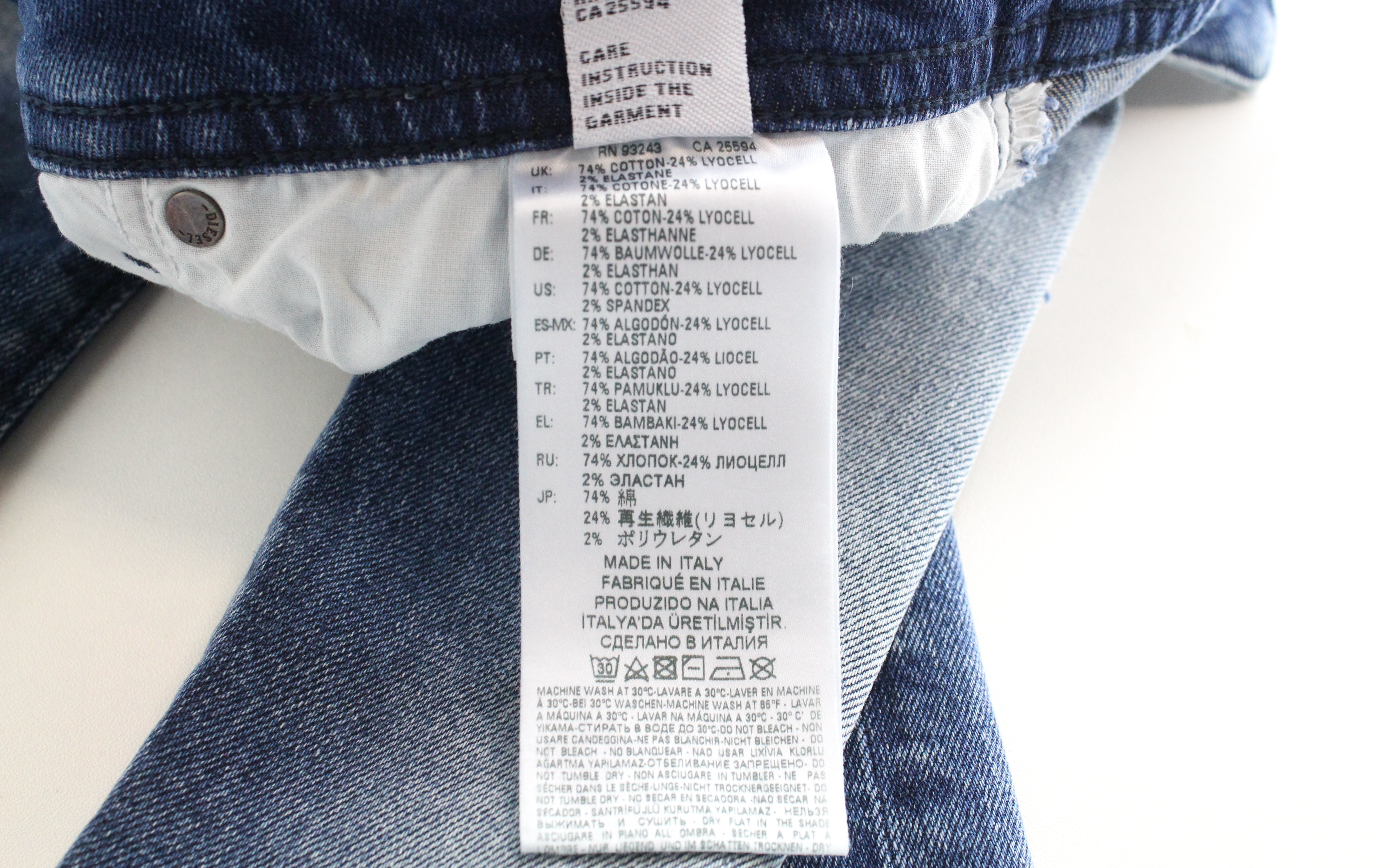 DIESEL Buster 081AQ Men's Jeans W29 L34 Blue Ripped Taper Slim Fit Stretch