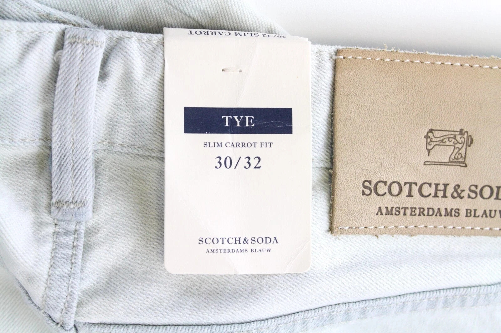 SCOTCH & SODA Tye W30/L32 Slim Carrot Jeans Mens Blue Washed Cotton